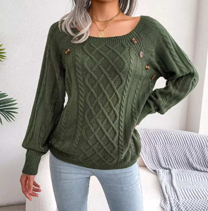 Maglione caldo lavorato a trecce