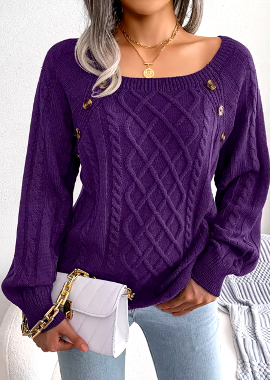 Maglione caldo lavorato a trecce